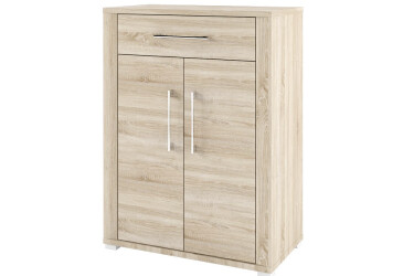 Фото Комод Гербор Гоу 2-дверный с ящиком 74 см Дуб сонома