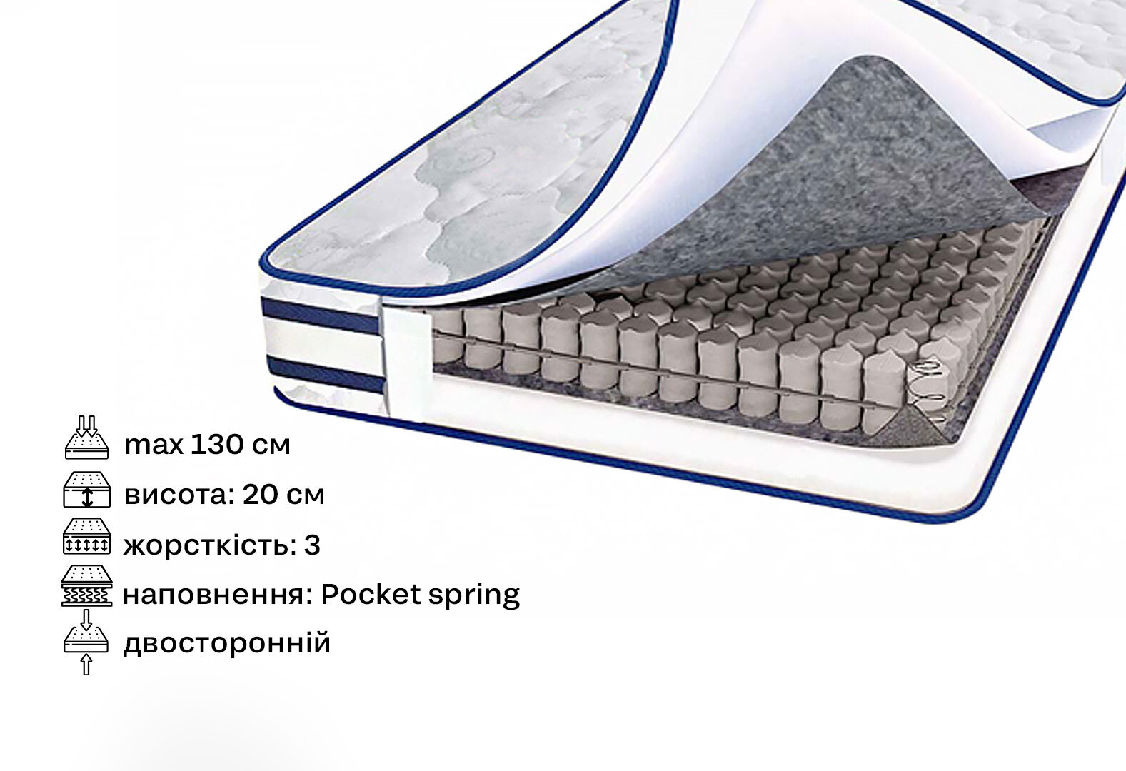 Фото 2 - Матрац Агат 3D Люкс (трикотаж) 160х190 Світ Меблів