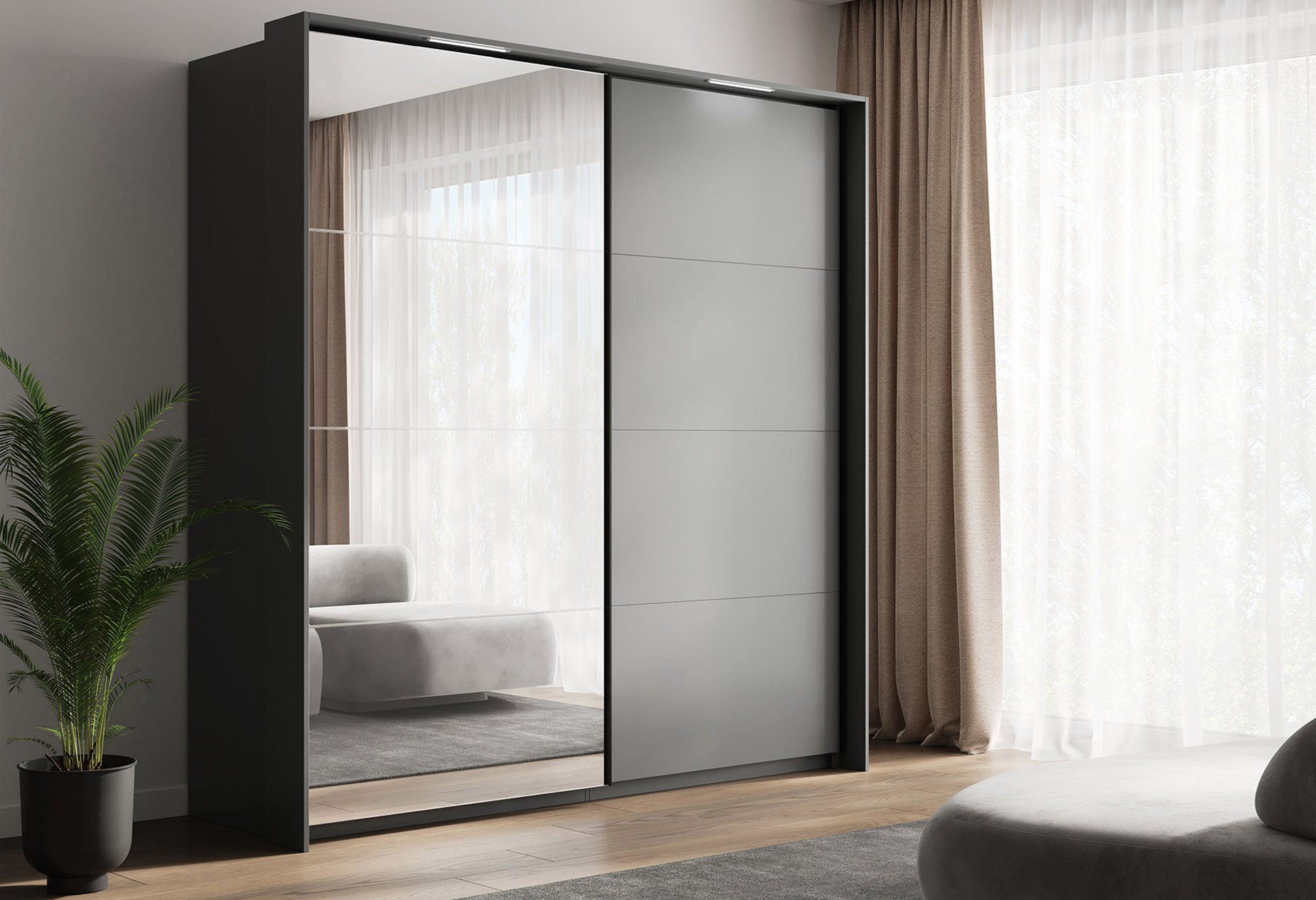 Фото 2 - Опція шафи-купе 2,0м карниз з підсвіткою MiroMark
