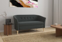 Фото 7 - Диван UMa Соната 2С 141x66 см нераскладной графит (Fancy 97)