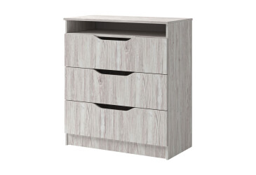 Фото Комод Svit Mebliv Локи с 3 ящиками 80 см, Артвуд светлый