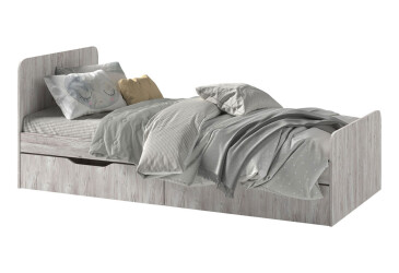 Фото Ліжко Світ Меблів Локі 90х200 см з каркасом СМ та з шухлядами, Артвуд світлий