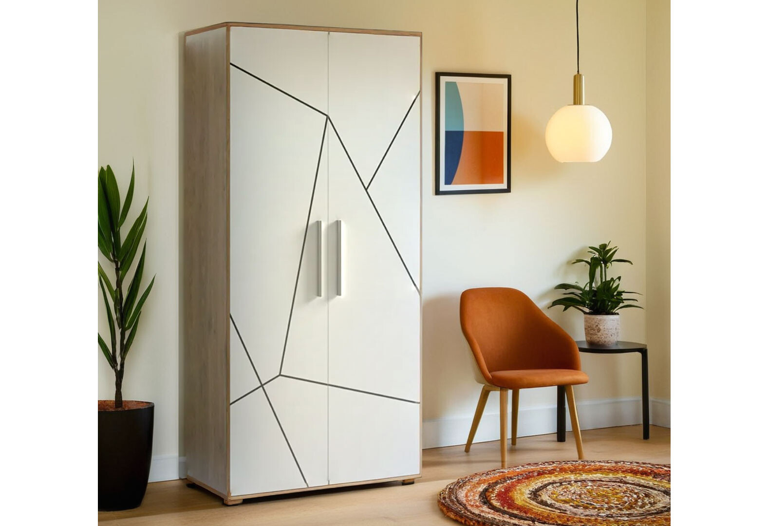 Фото 2 - Шкаф Svit Mebliv Тони 2-дверный 100 см, Дуб артизан / нимфеа альба