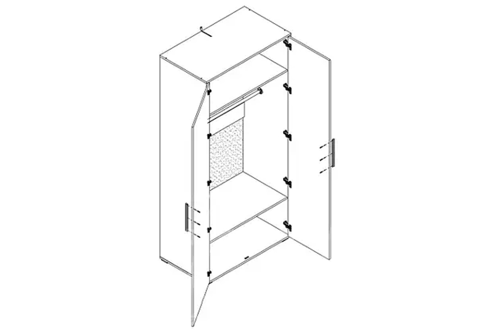 Фото 3 - Шкаф Svit Mebliv Тони 2-дверный 100 см, Дуб артизан / нимфеа альба