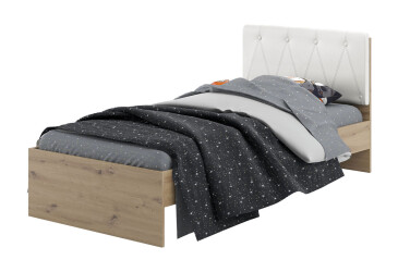 Фото Кровать Svit Mebliv Тони 90х200 см (без вклада), Дуб артизан / белый