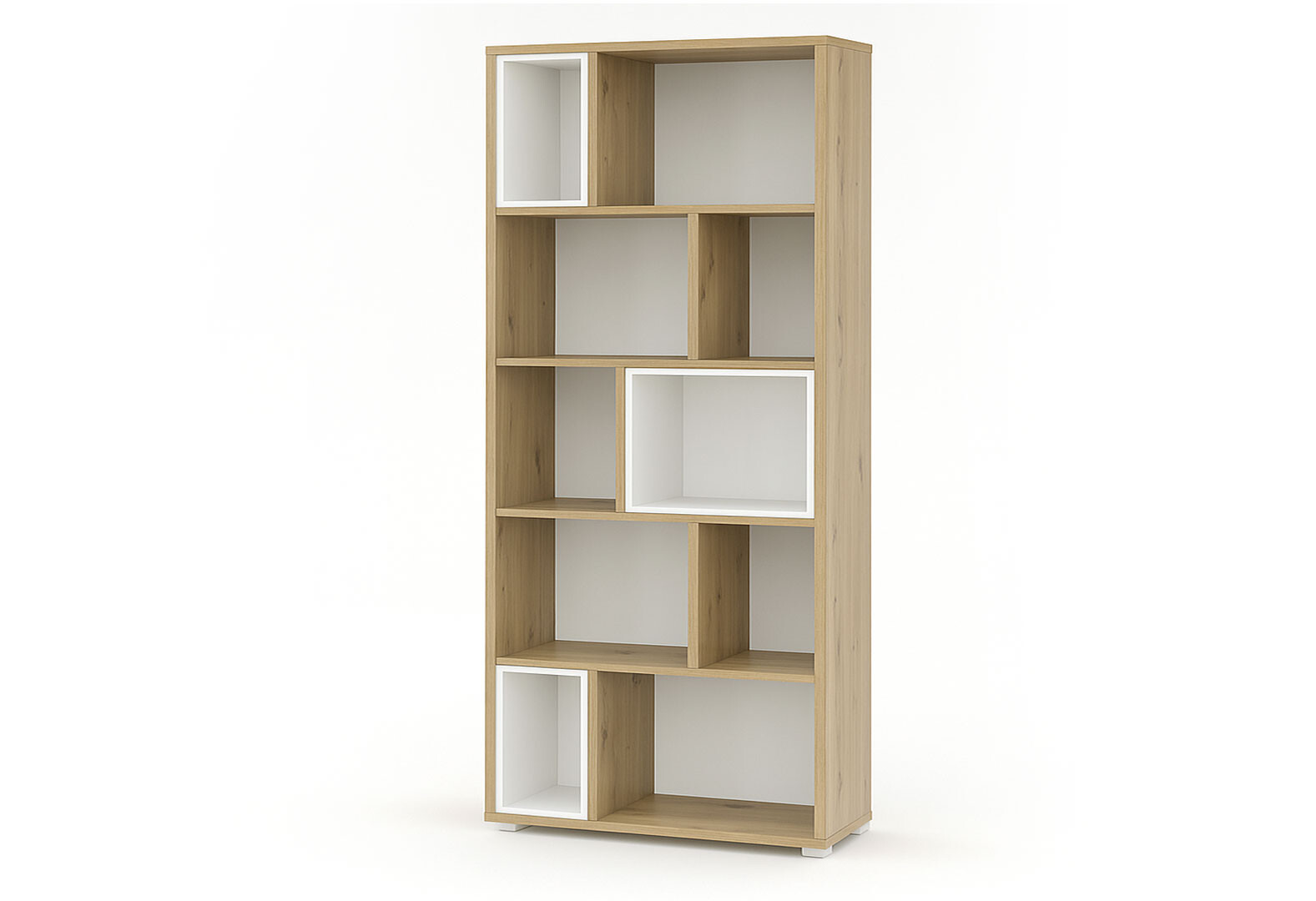 Фото 1 - Шкаф-стеллаж открытый Svit Mebliv Тони со вставками 90 см, Дуб артизан / белый