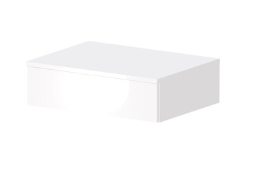 Фото Тумба приліжкова навісна Світ Меблів Тая з шухлядою 55 см, Німфеа Альба, лак