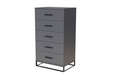 Фото Комод Art In Head Аскет с 5 ящиками 60 см графит серый