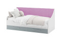 Фото 1 - Кровать Svit Mebliv Твист 90х200 см (без вклада) с ящиками, белый / холодный голубой, ткань розовая