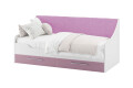 Фото 1 - Ліжко Світ Меблів Твіст 90х200 см (без вкладу) з шухлядами, білий / віола, тканина рожева