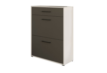 Фото Тумба для обуви Moreli Т207 70 см с ящиком белый / антрацит