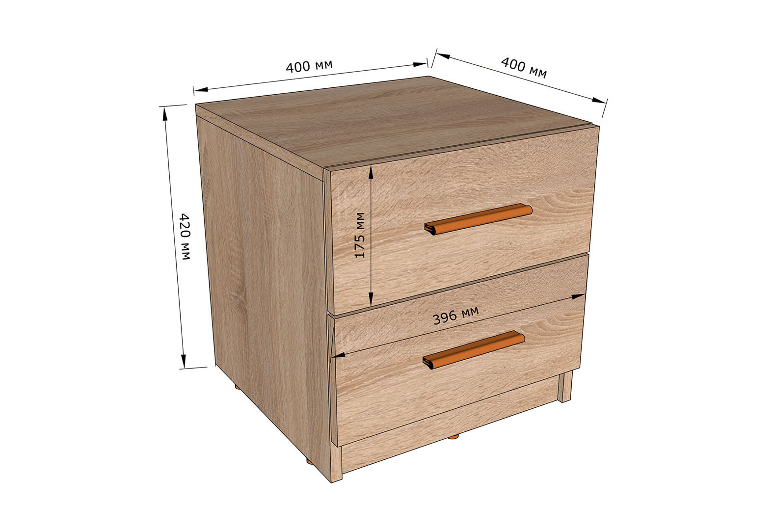 Фото 3 - Тумба приліжкова Moreli ST0011 з шухлядами 40 см дуб сонома