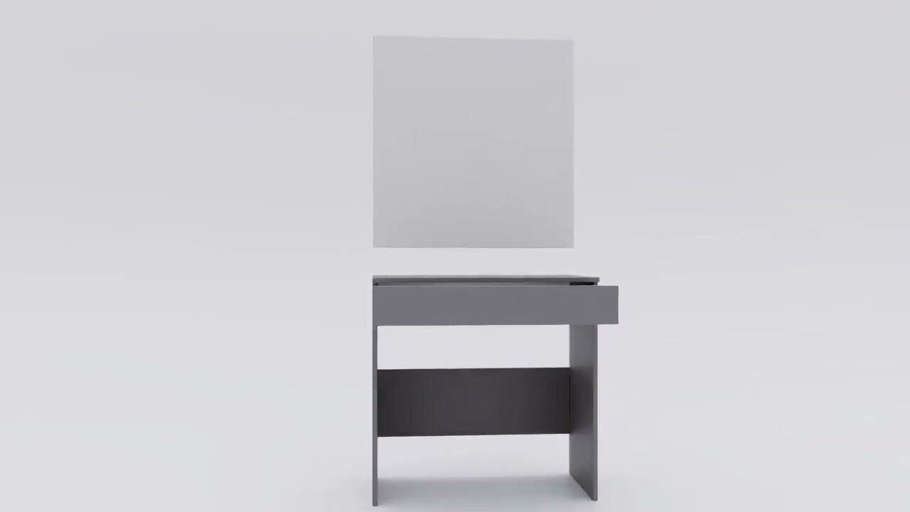 Image 1 - Туалетный столик Garant Simple / Симпл с ящиком и зеркалом 75 см, серый графит