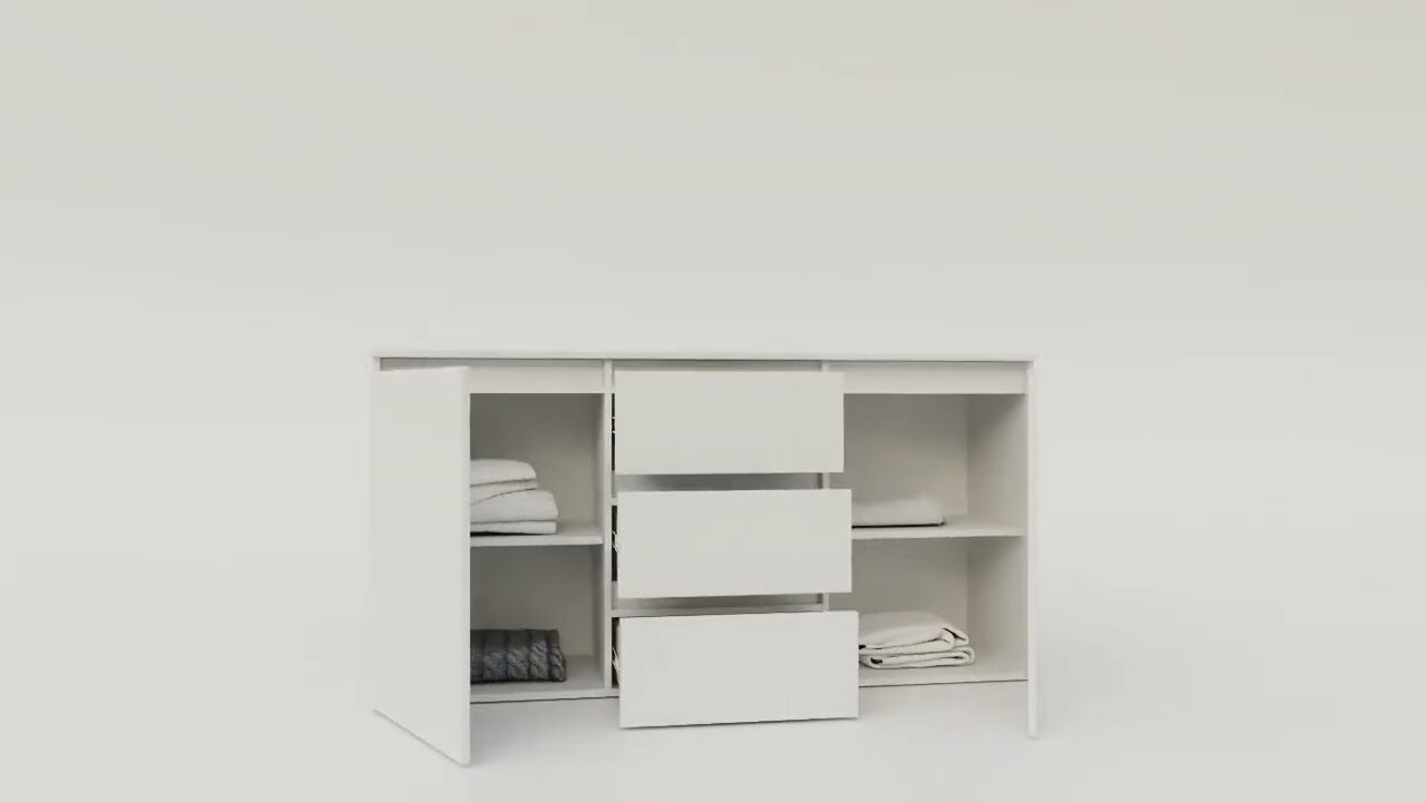 Image 1 - Комод Garant NV Ідея К з 2 дверками та 3 шухлядами 150 см, дуб крафт сірий / сатин