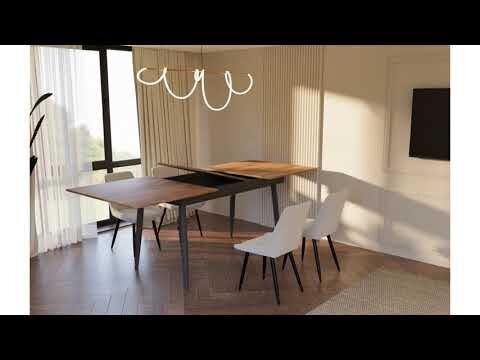 Image 1 - Стіл обідній Garant Сіті 150x85 см, дуб крафт золотий / антрацит